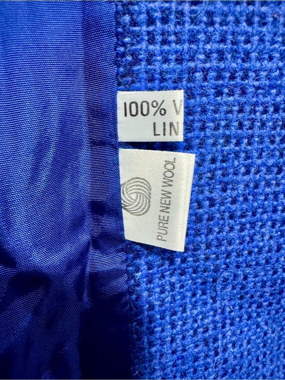 Vtg 80s Avoca Ireland Pure Wool Blue Purple Striped Jacket Unisex M XL - Picture 4 of 9